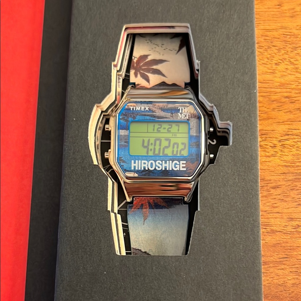 Timex Blue and Silver Watch with Futuristic Design